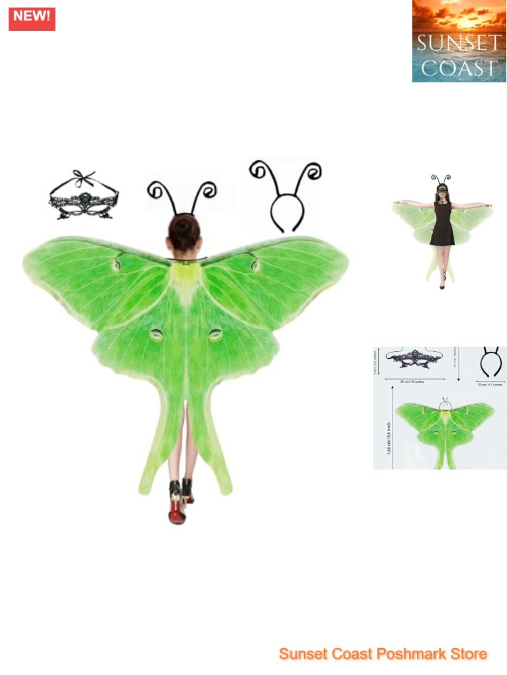 Butterfly Wings Cape Costume Set Chiffon Adult Fairy Cosplay